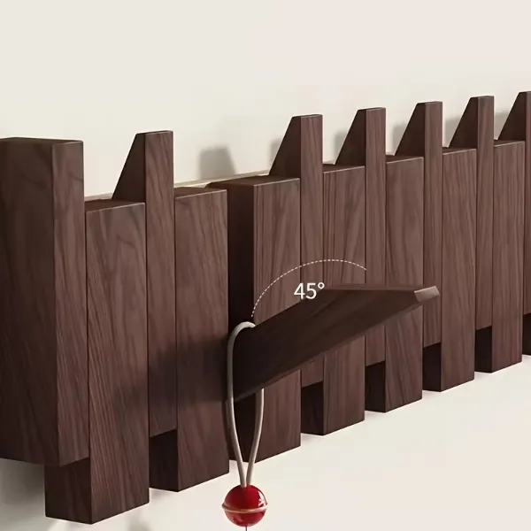 8 شماعة خشب طبيعي 6 هوك